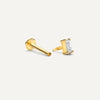 Oro de 14 Quilates con Diamantes Diamond Baguette Piercing 0.05 ct - 8
