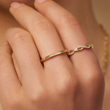 14 Karat Guld Rope Stabelring - 3