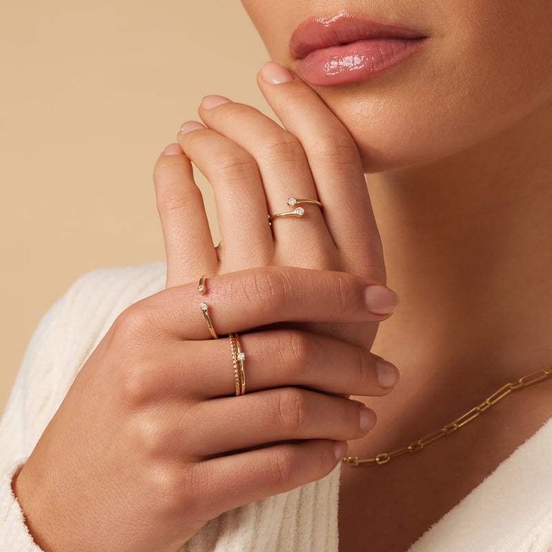 Cubic Zirconia Double Twisted Ring