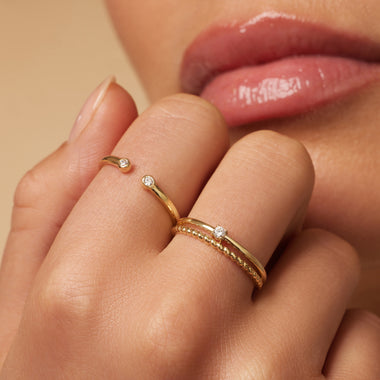 14 Karat Gold Cubic Zirconia Double Twisted Ring - 3