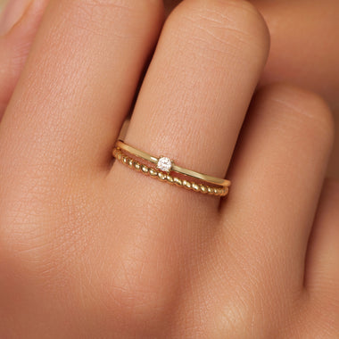 14 Karat Gold Cubic Zirconia Double Twisted Ring - 2