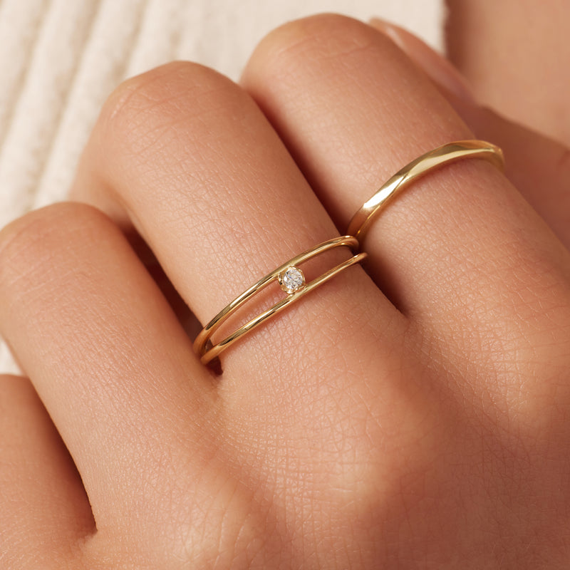 Zirkonia Dubbele Aanschuifring