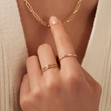 14 Karat Guld Rope Stabelring - 5