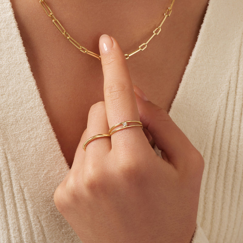 Zirkonia Dubbele Aanschuifring