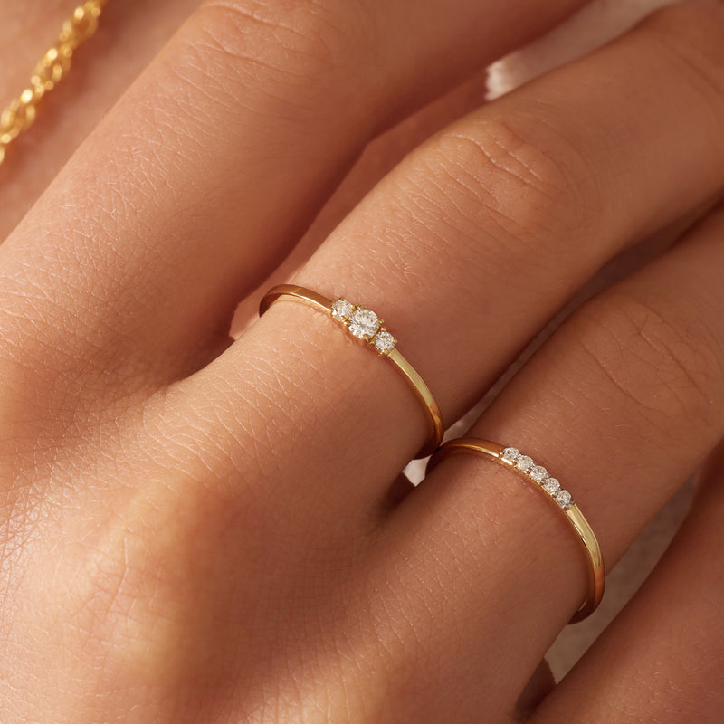 Slim Diamond Trilogy Ring (0.10 ct)