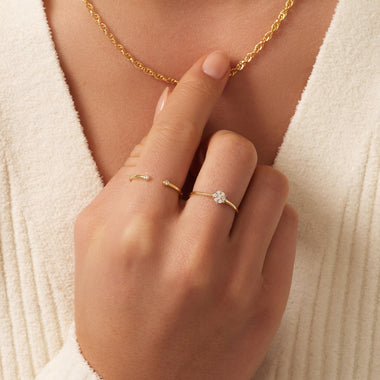 14 Karat Gold with Diamonds Diamond Open Stacker Ring (0.03 ct) - 3