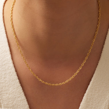 14 Karat Guld Twisted Chain Set - 11