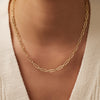 Oro de 14 Quilates Collar de Eslabones Dúo Paperclip - 2
