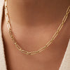 Oro de 14 Quilates Collar de Eslabones Dúo Paperclip - 3