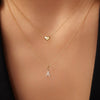 14 Karat Gold with Diamonds Pavé Diamond Initial Letter Charm - 6