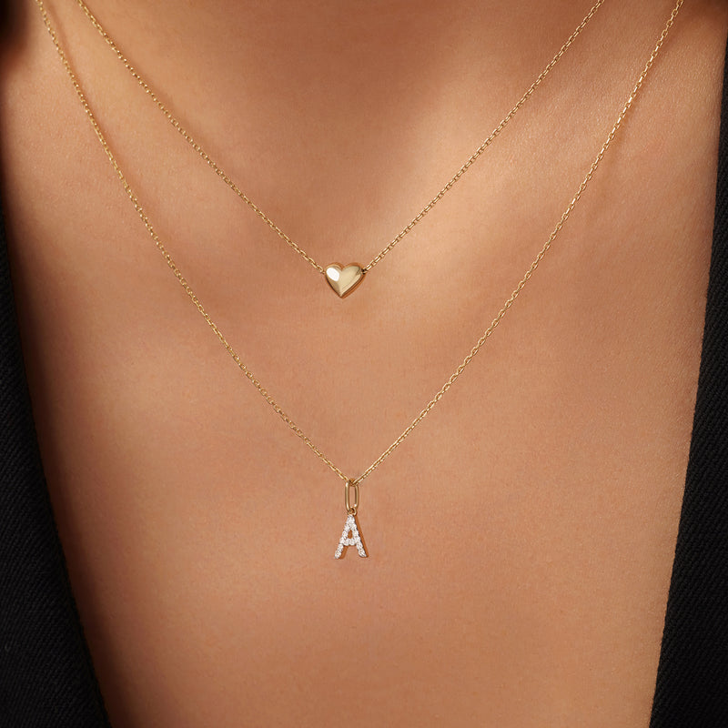Pavé Diamond Initial Letter Charm
