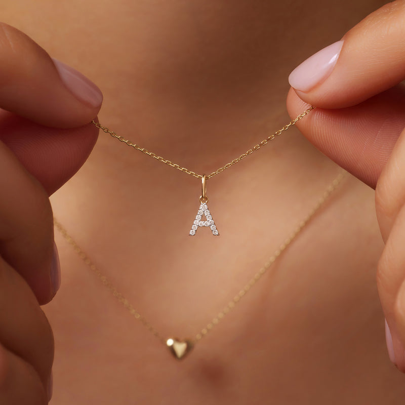 Pavé Diamond Initial Letter Charm