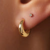 14 Karat Gold Bold Dome Small Hoops (14mm) - 3