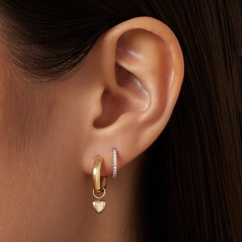 Puffy Heart Hoop Charm