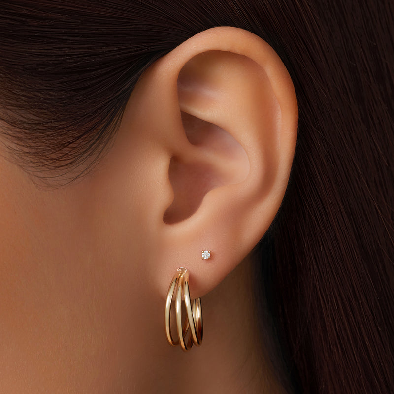 Triple Tube Hoop Earrings