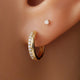 Pendientes de Aro Huggie Apilables con Circonita (12 mm)