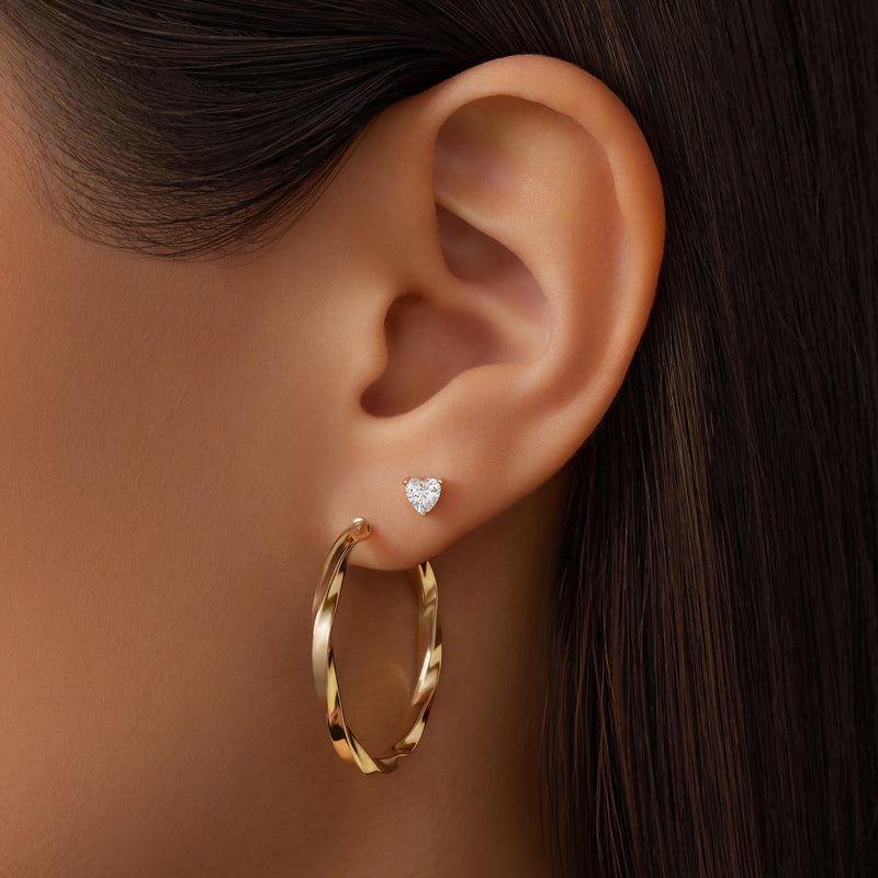 Cubic Zirconia Love Studs