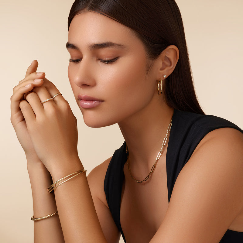 Triple Slim Curved Stacker Bangle