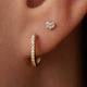 Pavé Cubic Zirconia Huggie U Hoops (12mm)