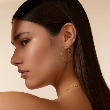 Oro 14 carati Cerchi senza fine (40 mm) - 8