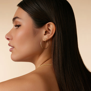 585er Gold Endless Hoops (14 mm) - 6