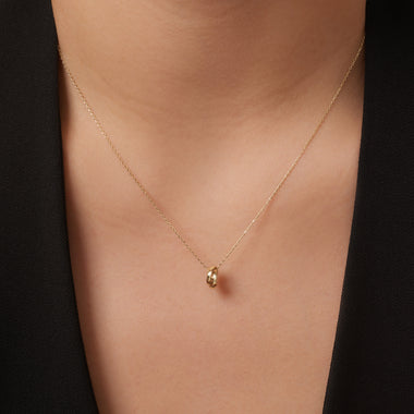 Oro de 14 Quilates Triple Band Ring Necklace - 3
