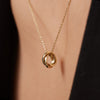 Oro de 14 Quilates Triple Band Ring Necklace - 5
