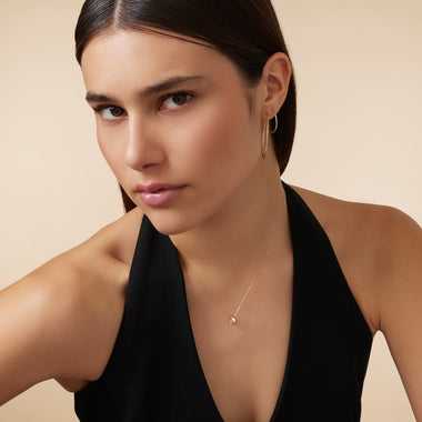 Oro de 14 Quilates Triple Band Ring Necklace - 9