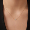 Oro de 14 Quilates Pavé Cubic Zirconia Puffy Heart Pendant Necklace - 2