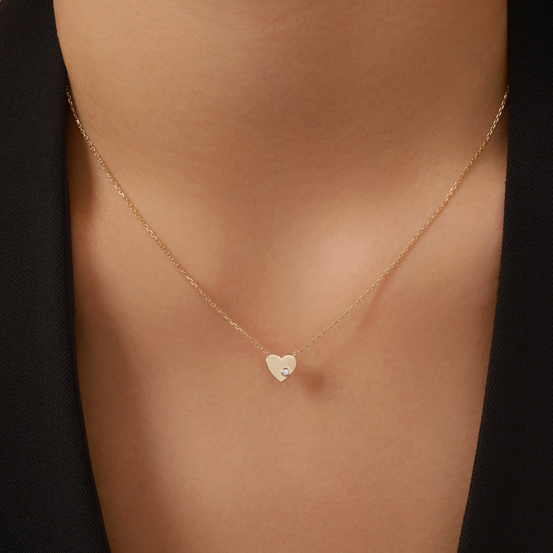 Diamond Heart Pendant Necklace (0.01 ct)