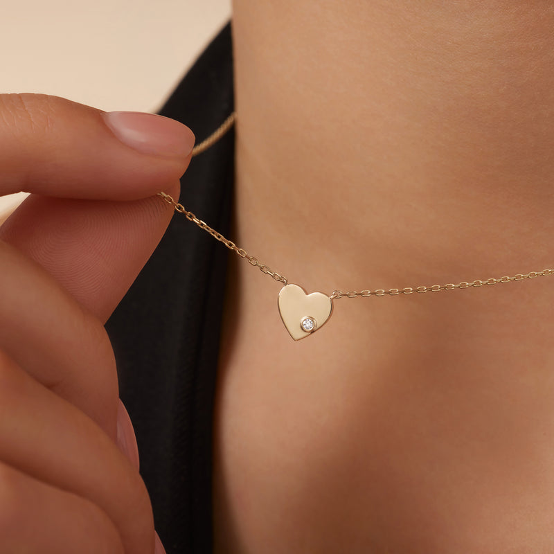 Diamond Heart Pendant Necklace (0.01 ct)