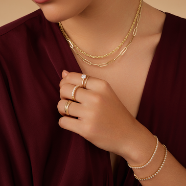 Bracciale Tennis Treasure Bay Regolabile – Placcato Oro 14K Con Cristalli, Per Donne E Ragazze