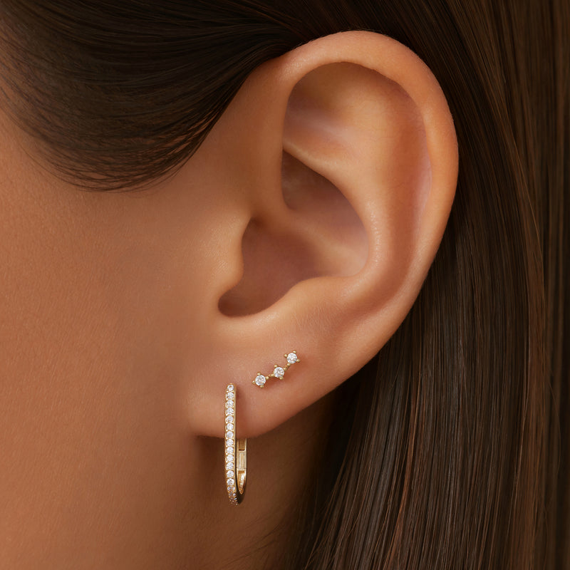 Aros en U Medianos con Pavé de Circonita (18mm)