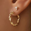 14 Karat Gold Bold Rope Medium Hoops (20 mm) - 3