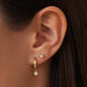 Bezel Set Diamond Charm Hoop Earrings (0.03 ct)
