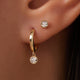 Bezel Set Diamond Charm Hoop Earrings (0.03 ct)