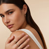 14 Karat Gold with Diamond Bezel Set Diamond Charm Hoop Earrings (0.03 ct) - 7