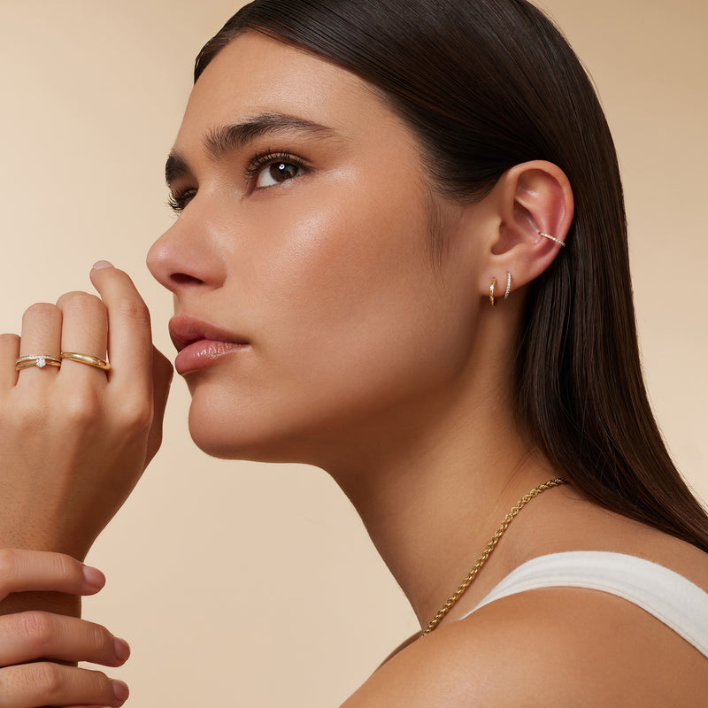 Diamond Tension Hoops (12 mm) (0.04 ct)