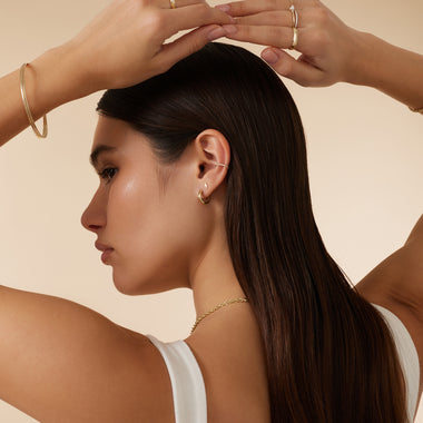 Or 14 Carats Créoles Huggie Epaisses (13mm) - 10