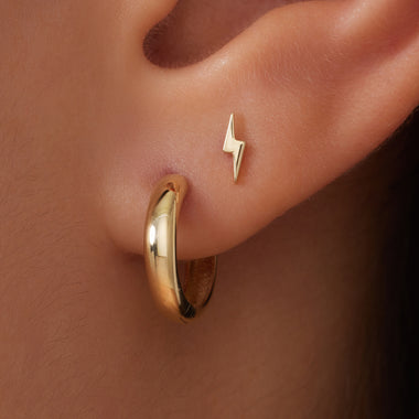 Or 14 Carats Créoles Huggie Epaisses (13mm) - 3