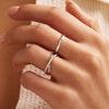 14 Karat White Gold 2 mm Curve Band Ring - 3