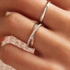 14 Karat White Gold Crossover Cubic Zirconia Eternity Ring - 2
