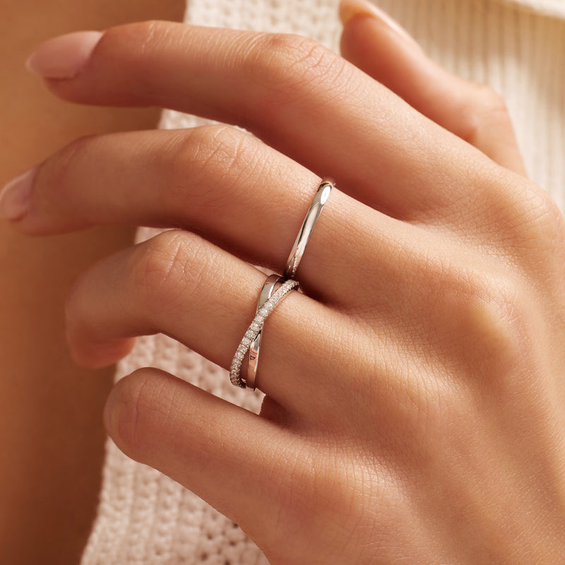 Crossover Cubic Zirconia Eternity Ring