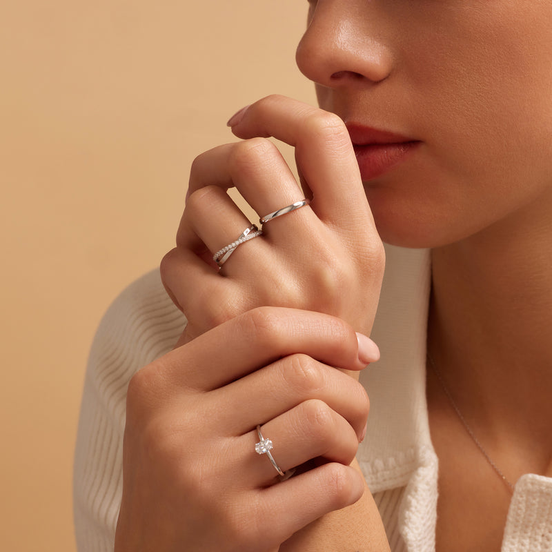 Crossover Cubic Zirconia Eternity Ring