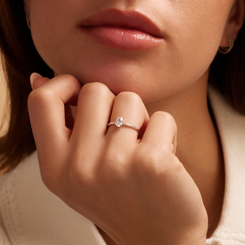 Oval Cut Cubic Zirconia Ring