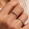 14 Karat White Gold with Diamond Four Prong Diamond Solitary Ring (0.10 ct) - 2