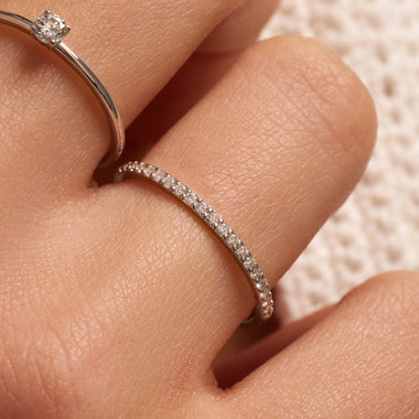 Or Blanc 14 Carats avec Diamants Diamond Alliance Ring (0.15 ct) - 2