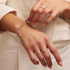 Oro Blanco de 14 Quilates Essential Bangle Set - 17
