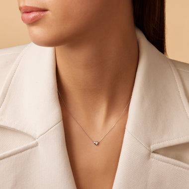 14 Karat White Gold Puffy Heart Set - 7