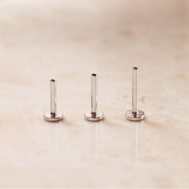 14 Karat Vitguld Hjärta Piercing - 8